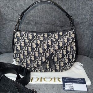 DIOR soft saddle bag mini Oblique print